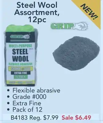 Steel wool assortment, 12pc