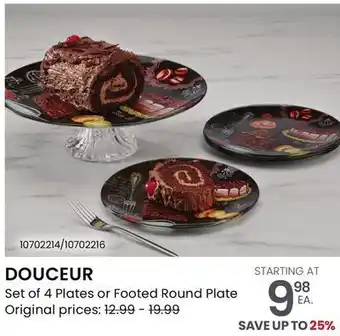 Stokes Douceur set of 4 plates or footed round plate offer