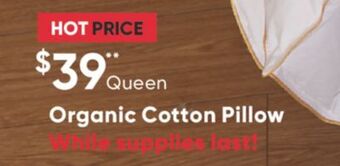 Sleep Country Organic cotton pillow offer