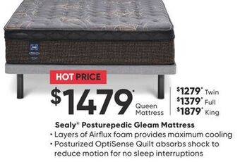 Sleep Country Sealy® posturepedic gleam mattress offer