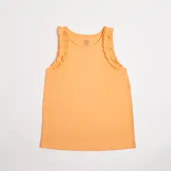 Giant Tiger Bella & birdie girl's pool party solid knit tank top with ruffle trim offer