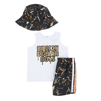 Giant Tiger Monkey bars infant boy's beach party short set with hat, 3-piece offer