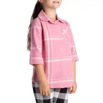 Giant Tiger Monkey bars girl's long sleeve flannel collared shirt with button-down front and single chest pocket offer