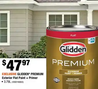 Home Depot Glidden premium exterior flat paint + primer offer