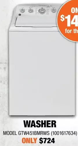 Home Depot Ge washer offer