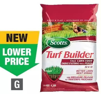 Home Depot Scotts turf builder fall lawn fertilizer offer