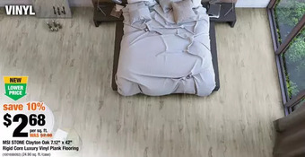 Home Depot Msi stone clayton oak 7.12" x 42" rigid core luxury vinyl plank flooring offer