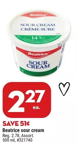 Giant Tiger Beatrice sour cream offer