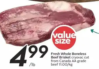 Sobeys Fresh whole boneless beef brisket offer