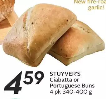 Sobeys Stuyver's ciabatta or portuguese buns offer