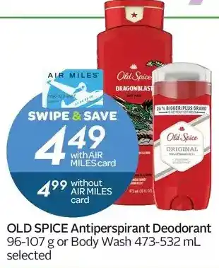 Sobeys Old spice antiperspirant deodorant or body wash offer