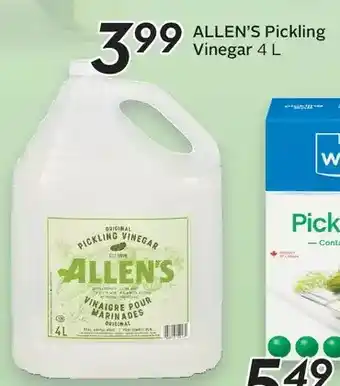 Sobeys Allen's pickling vinegar offer