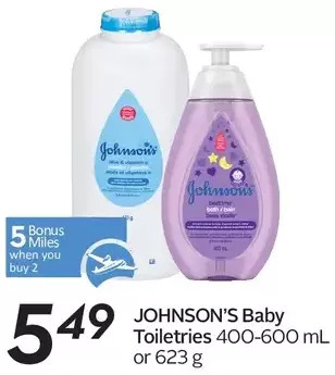 Sobeys Johnson's baby toiletries offer
