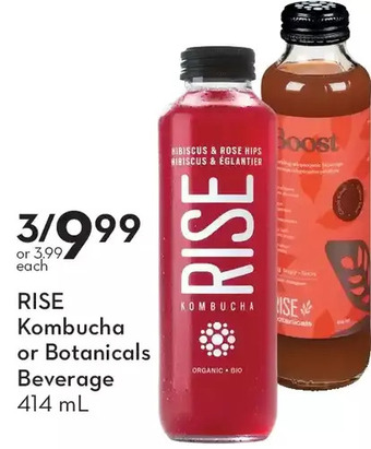 Sobeys Rise kombucha or botanicals beverage offer