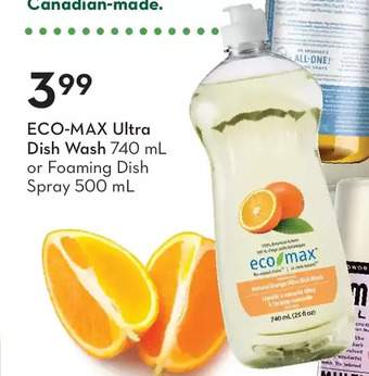 Sobeys Eco-max ultra dish wash or foaming dish spray offer