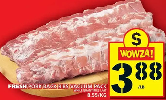 Food Basics Fresh pork back ribs vacuum pack offer