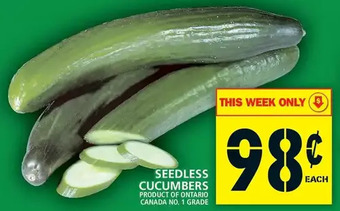 Food Basics Seedless cucumbers offer