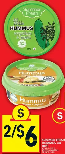 Food Basics Summer fresh hummus or dips offer