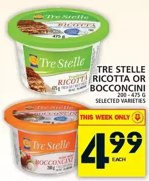 Food Basics Tre stelle ricotta or bocconcini offer