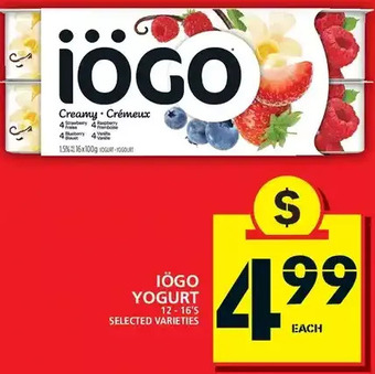 Food Basics Iogo yogurt offer