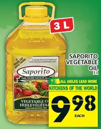 Food Basics Saporito vegetable oil offer