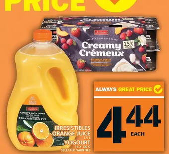 Food Basics Irresistibles orange juice | yogourt offer