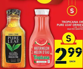 Food Basics Tropicana or pure leaf drinks offer