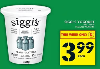 Food Basics Siggi's yogourt offer