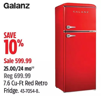Canadian Tire Galanz 7.6 cu-ft red retro fridge offer