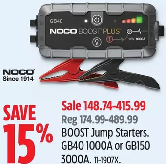 Canadian Tire Noco boost jump starters offer