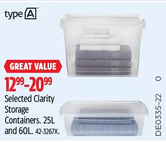 Canadian Tire Type a selected clarity storage containers offer