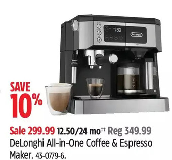 Canadian Tire Delonghi all-in-one coffee & espresso maker offer