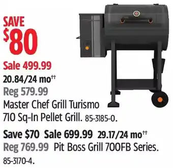 Canadian Tire Master chef grill turismo 710 sq-in pellet grill | pit boss grill 700fb series offer