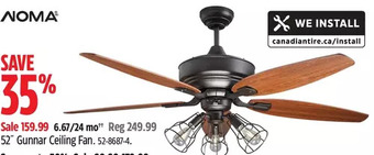 Canadian Tire Noma 52" gunnar ceiling fan offer