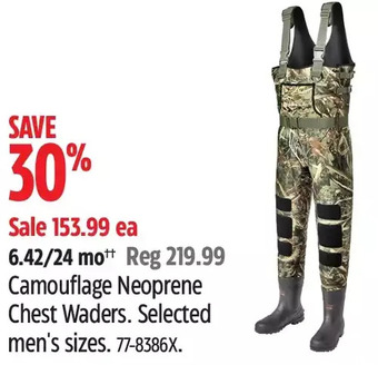 Canadian Tire Camouflage neoprene chest waders offer