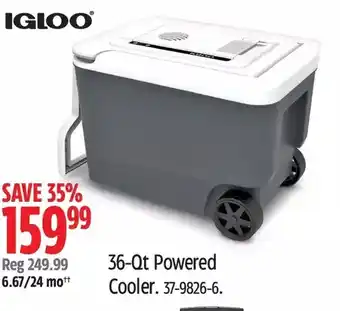 Canadian Tire Igloo 36-qt powered cooler offer