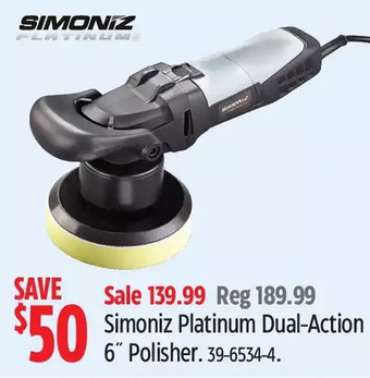 Canadian Tire Simoniz platinum dual-action 6" polisher offer