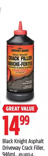 Canadian Tire Black knight asphalt driveway crack filler offer