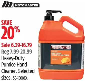 Canadian Tire Motomaster heavy-duty pumice hand cleaner offer