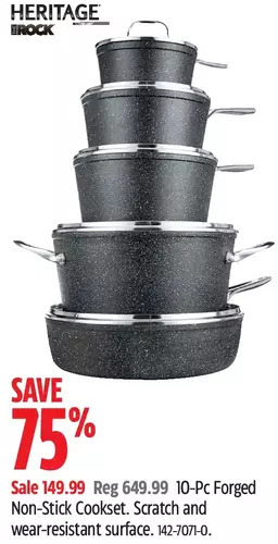 Canadian Tire Heritage the rock 10-pc forged non-stick cookset offer