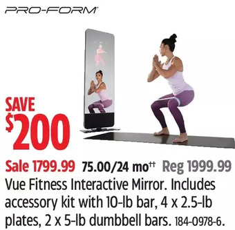 Canadian Tire Pro-form vue fitness interactive mirror offer