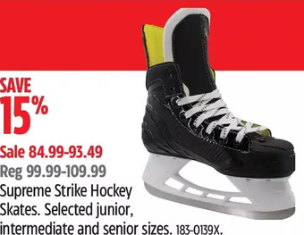 Canadian Tire Supreme strike hockey skates offer