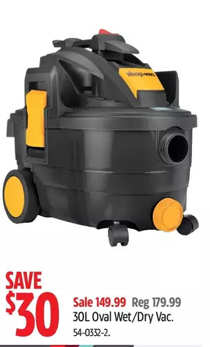 Canadian Tire Shop-vac 30l oval wet/dry vac offer