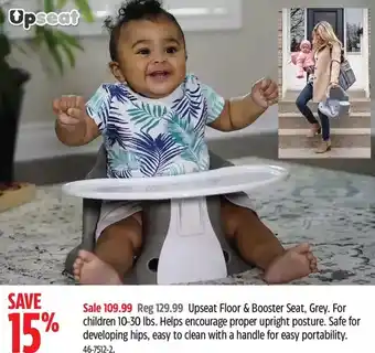 Canadian Tire Upseat floor & booster seat, grey offer