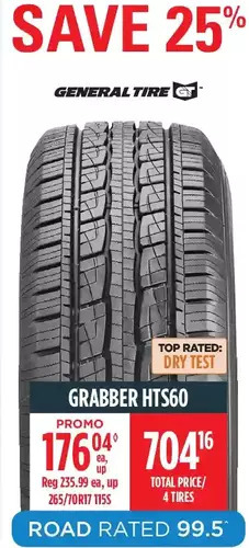 Canadian Tire General tire grabber hts60 tires offer