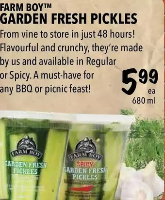 Farm Boy Farm boy garden fresh pickles offer