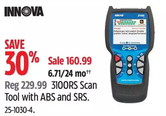 Canadian Tire Innova 3100rs scan tool with abs and srs offer
