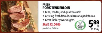 Farm Boy Fresh pork tenderloin offer