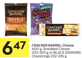 Foodland Cracker barrel cheese, shredded cheese or black diamond cheestrings offer