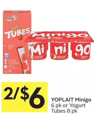 Foodland Yoplait minigo or yogurt tubes offer